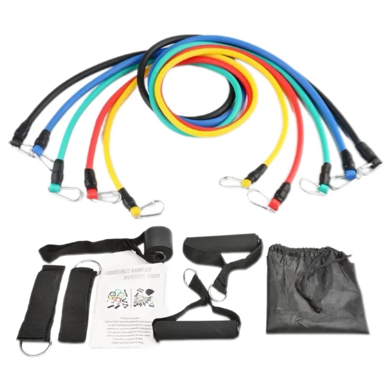 TPE pull rope 11-piece multifunctional household elastic rope resistance band and accessories fitness set