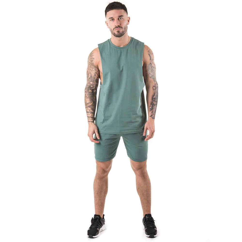 Mens Summer Fitness Short Sleeve T-Shirt And Shorts Sports Set, Loose And Casual Gym Clothes Men