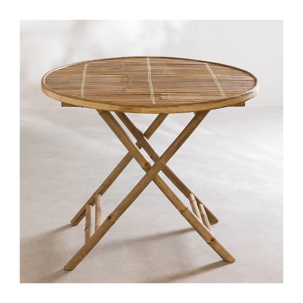 Foldable round bamboo coffee tea tables natural bamboo wood handmade table produced from Vietnam cheapest price