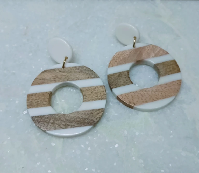 Multicolor Resin Fashion Earrings Gold Plated Face Resin Trendy Cute Style Party Gift Christian Diamond Amber Pearl Brass