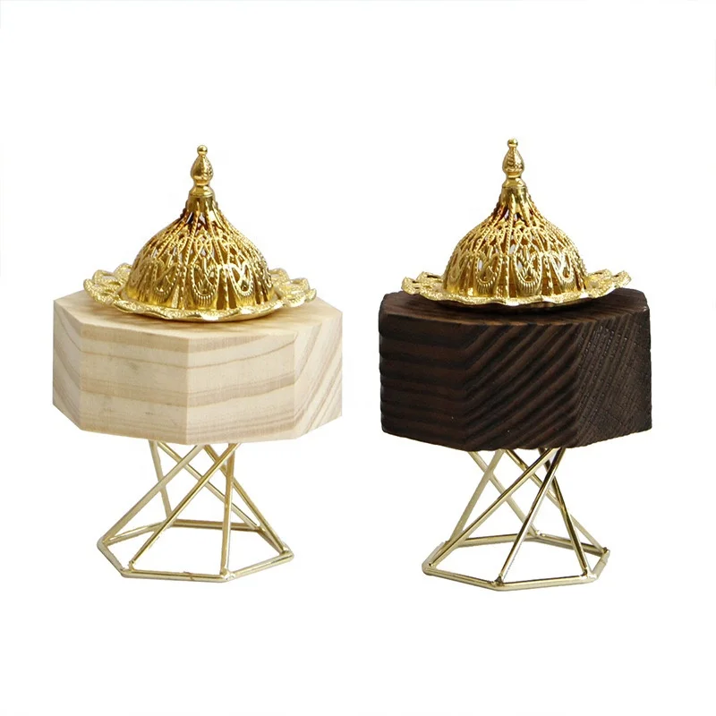 Eid Ramadan Gold Metal Mubkhara Incense Burner Holders Arabian Diffuser charcoal burner for Home Decor