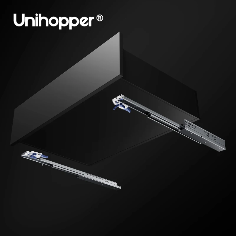 Unihopper 3D adjustable full extension kitchen cabinet soft close sliding rails undermount concealed drawer slide channel