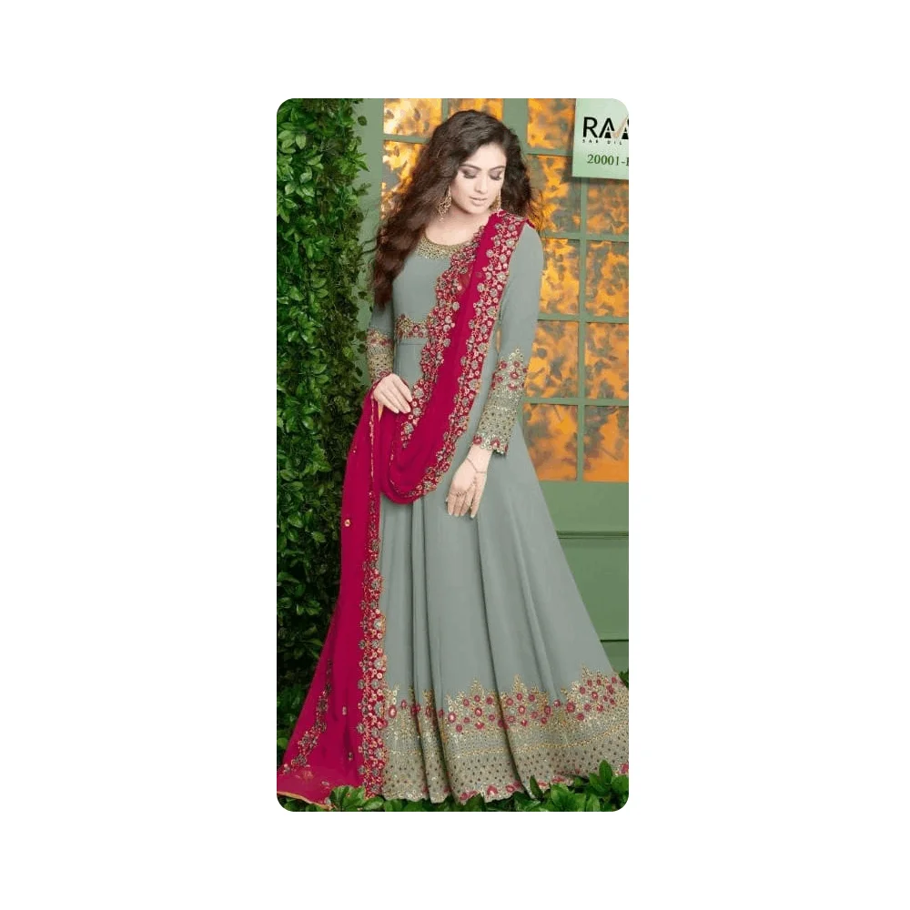 Fox Georgette With Embroidery Work + Stone Suits Ladies Party Wear Punjabi Sharara Suits Online