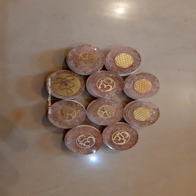 Wholesale Rose Quartz Orgonite Mobile Phone Grip Agate Stone Poppings Phone Socket Stand Cell Phone Holder Shaped