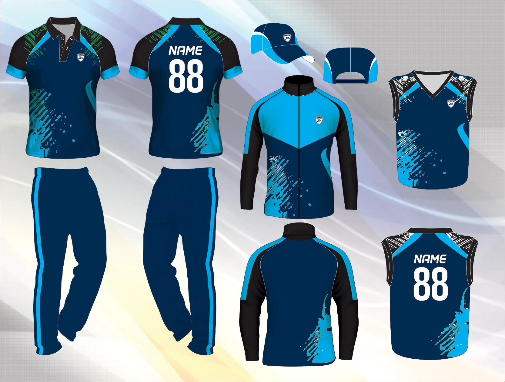 Made in India Powerhawke Latest Design 2022 Cricket Uniform Full Sleeve Collar Jersey with Cricket Jumper and Jacket