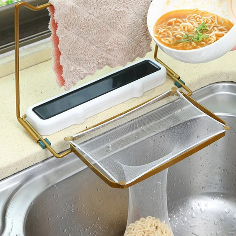 Kitchen sink filter rack storage rack suction cup corner sink mesh bag filter basket sink filter for Kitchen Waste Leftover