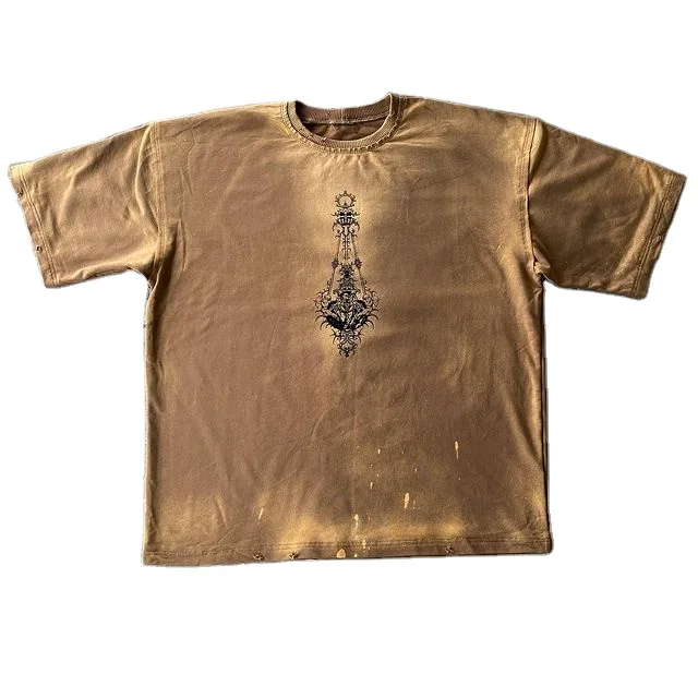 Custom High quality Logo Cotton Tee Heavyweight T shirt Streetwear DTG Printing T-shirt Screen Puff Printing T Shirt