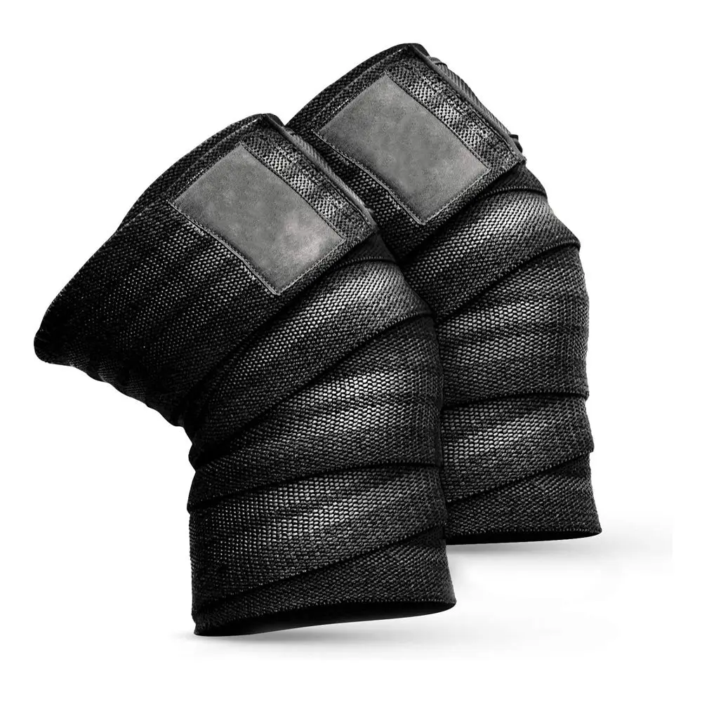 Wholesale Price Custom Print Heavy Duty Fitness Weight Lifting Elastic Material Knee Wraps For Gym Workout