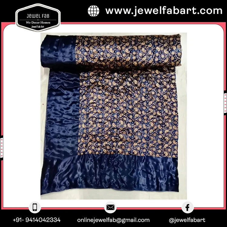 100% Cotton Vintage Kantha Quilt Cotton Handmade Quilt Indian Kantha Patchwork Bed Quilt Printed  Handmade