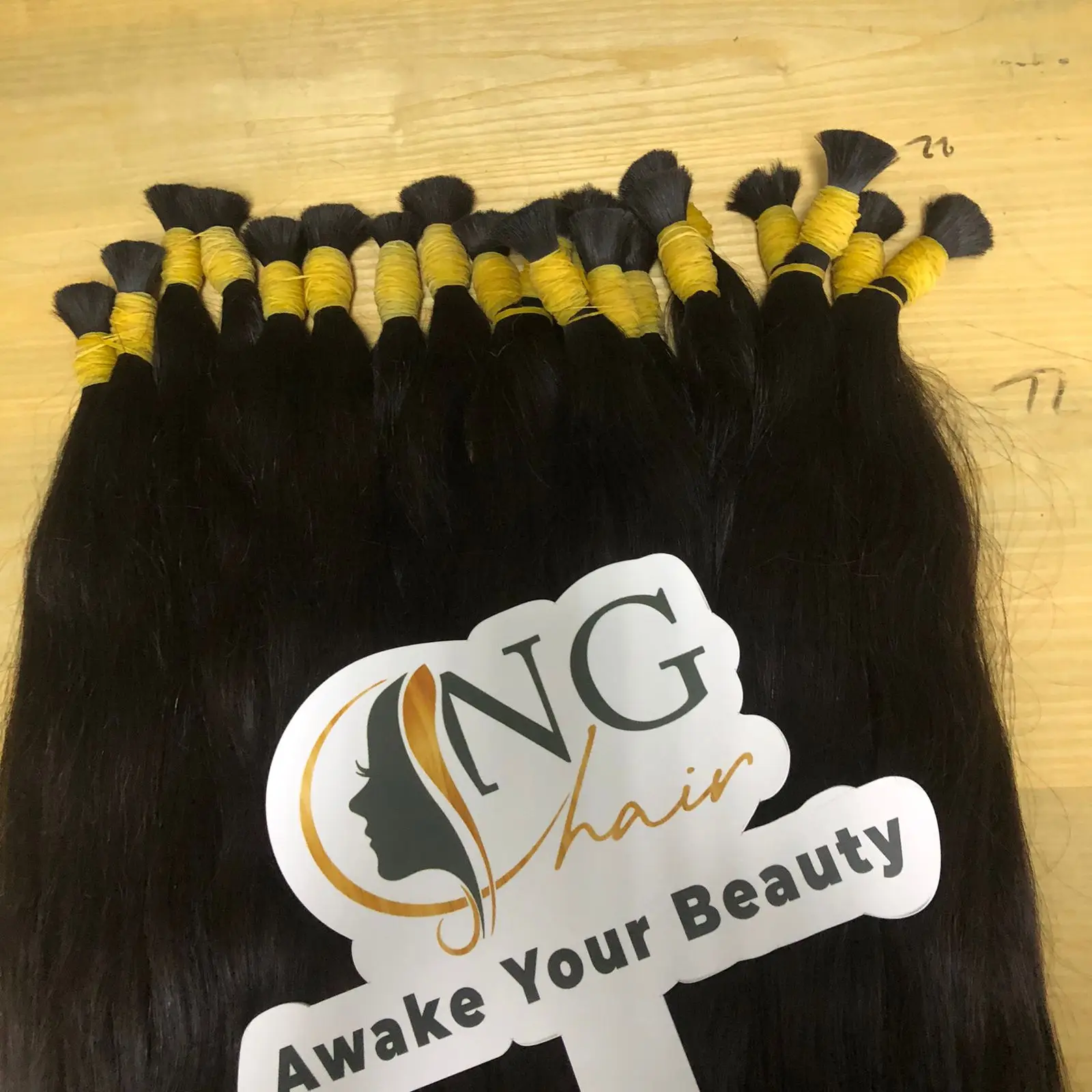 Double Drawn Straight Bulk Hair Band 100% Raw Vietnamese Human Hair Bulk Hair Is Tied With An Elastic Made In Vietnam