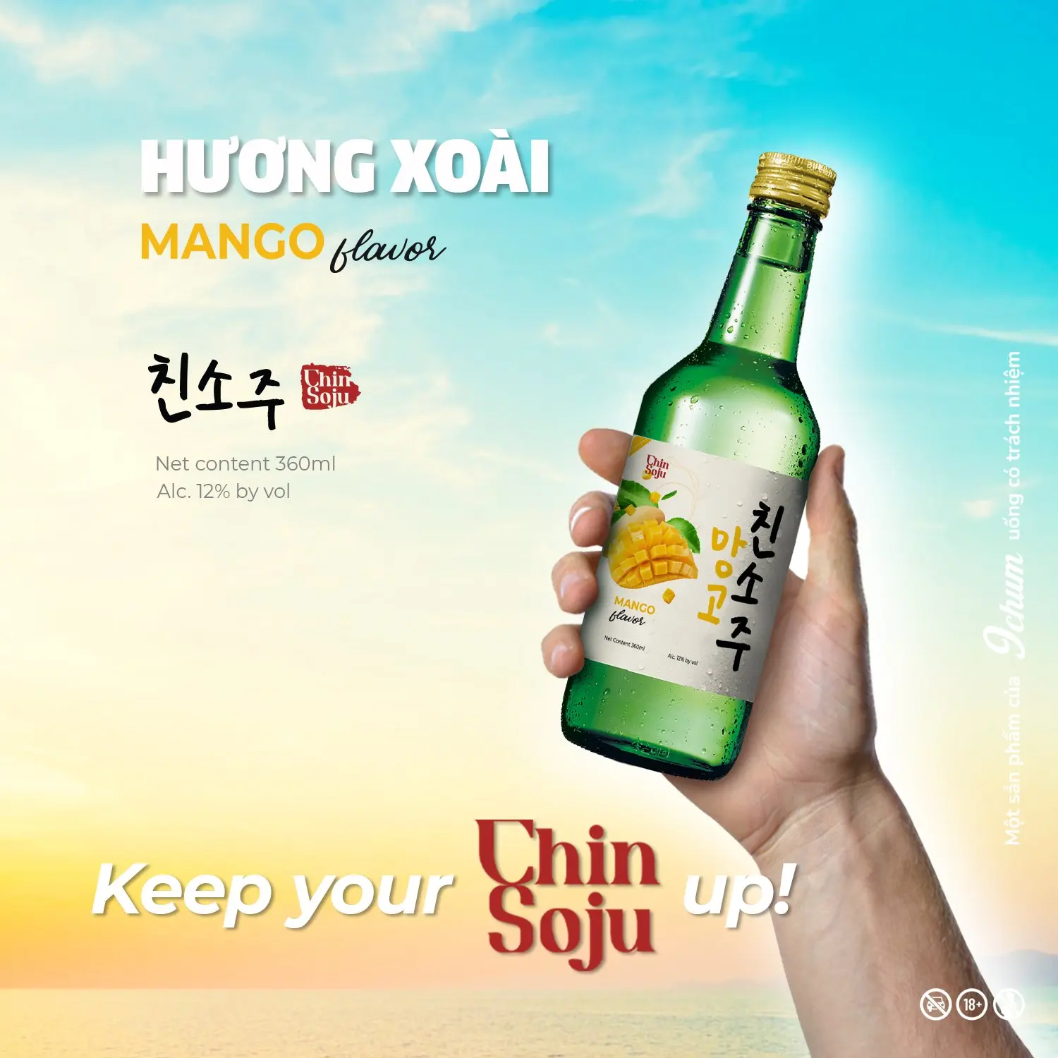 Various fruit Flavour 360ml Brand Chin Soju Shochu with high quality, great taste, low import Tax, OEM service available