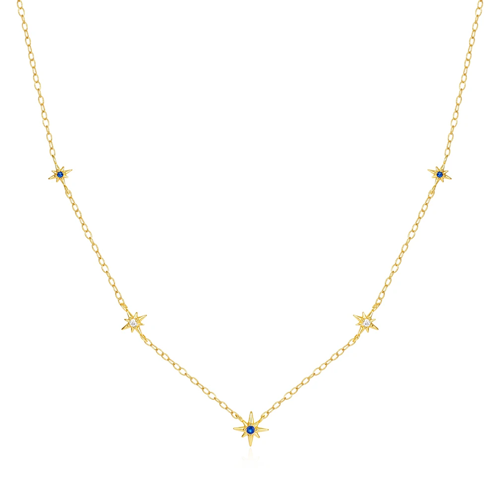 CANNER Gold Star 925 Sterling Silver Star 18K Gold Plated Pendant Necklace For Women