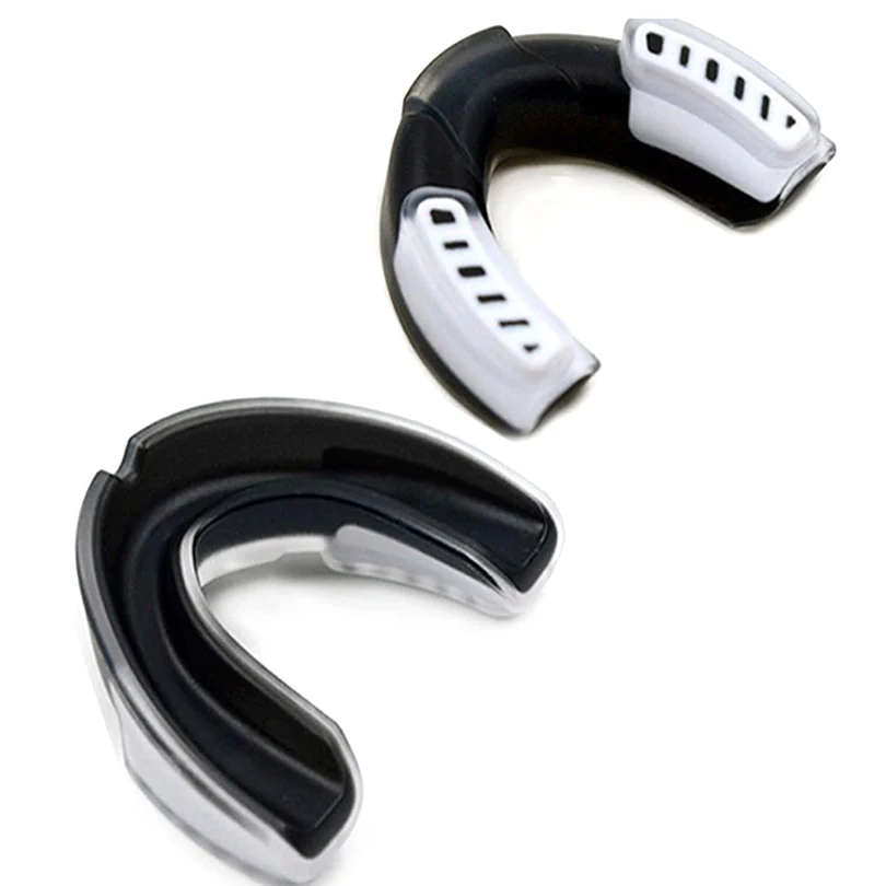 Unisex Breathable Sport Mouth Guard Teeth Protector Tooth Brace Boxing Karate Featuring Plastic Case Box Comfort Security-for