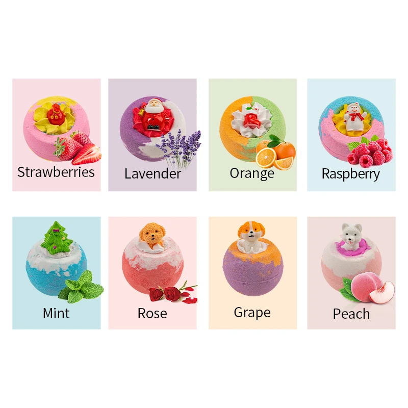 Wholesale Luxury Kids Body Care Relaxing Dog Bathbombs Fizzi Cbd Bubble Fizzy Organic Bath Bomb With Toys Inside Gift Set