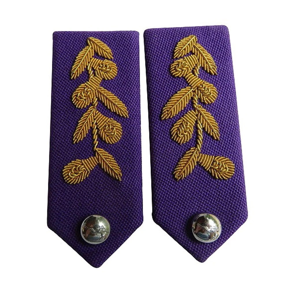 Purple And Golden Color High Quality Best Soft Fabric Newest Navy Pilot Uniform Gorgets By CAVALRY SKT CO