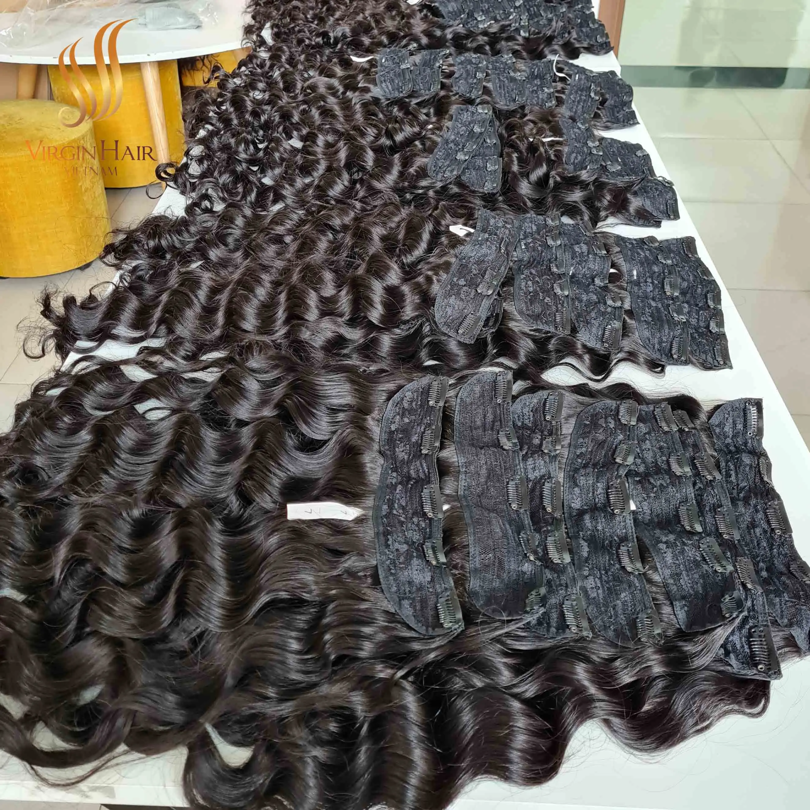 Clip In Extensions Human Hair Unprocessed Cuticle Aligned Hair Vietnamese Wavy Hair