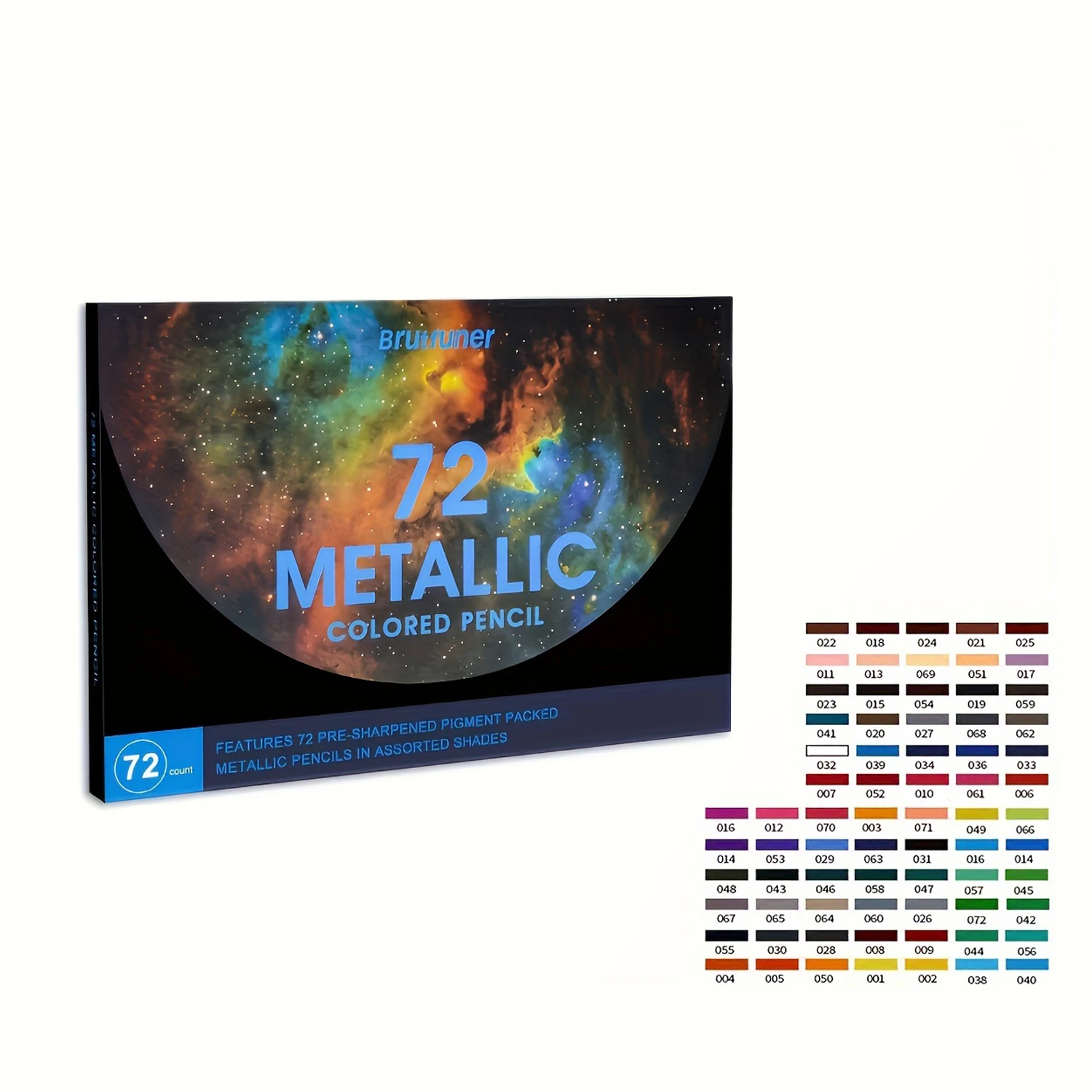 72 Piece Metallic Colored Pencils, Soft Core with Vibrant Color,Ideal for Drawing, Blending, Sketching, Shading, Coloring