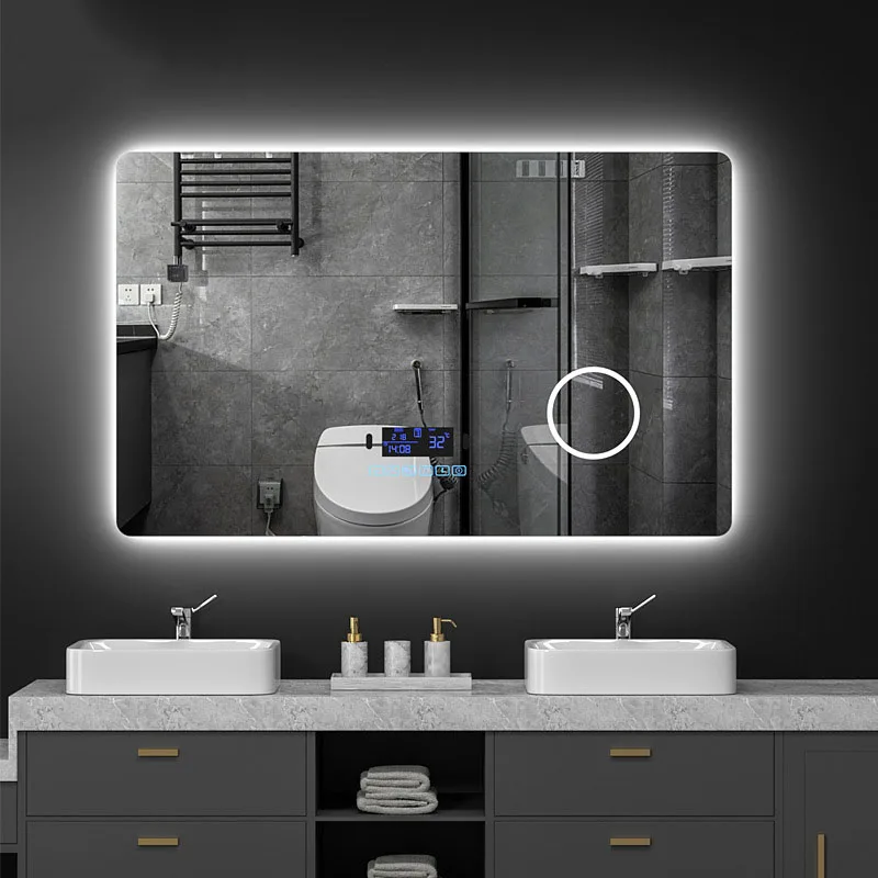 Smart square mirror lamp touch decorative makeup bathroom toilet stepless dimming modern led wall lamps smart home lights
