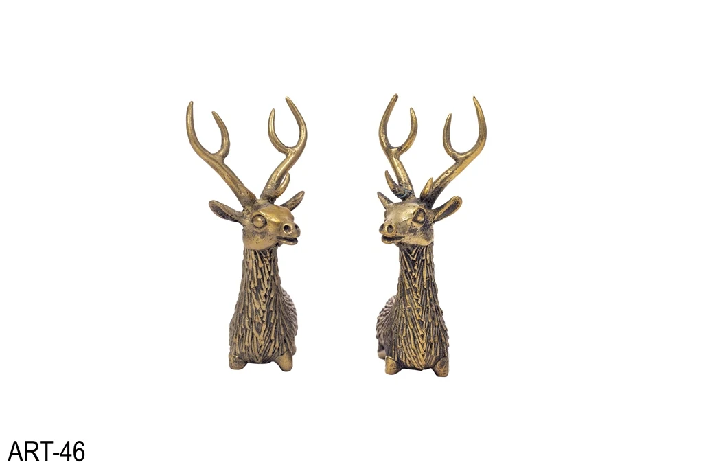 Pure Brass Barasingha Hiran(Sweep Deer) For Table Decoration Decorative, Dhokra Art