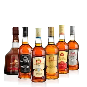 28% Distilled Spirits Full Golden Colour Selected Top High Quality Grape Wine Spirits Bottle Jerez Alfonso I Platinum Brandy