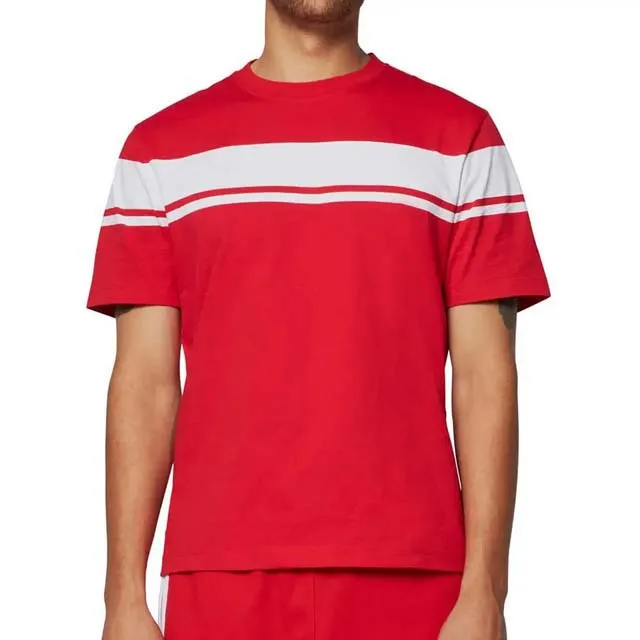 Red and White Color Men T-Shirts Custom Size And Logo Design Men T-Shirts Cheap Price O Neck High Street Cotton Men T Shirts