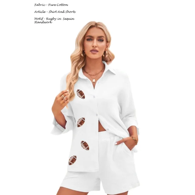 Buy Sequin Patches Embroidery Women Shirts Rugby Sequin Patches Wear Rugby Apparel Dress For Sale By Indian Exoroters