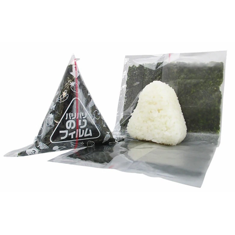 ONIGIRI Rice ball wrapping film for catering and for take out lunch. Onigiri rice ball film like Japanese convenient stores.