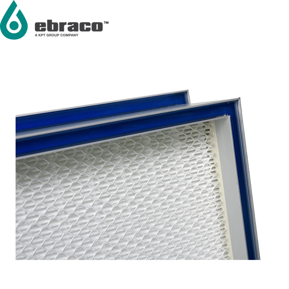 Ebraco H14 99.995% Hepatec  Gel seal Filter Minipleat 305x610x90mm (12x24x4inch) For HVAC, Cleanroom, Hospital Customized