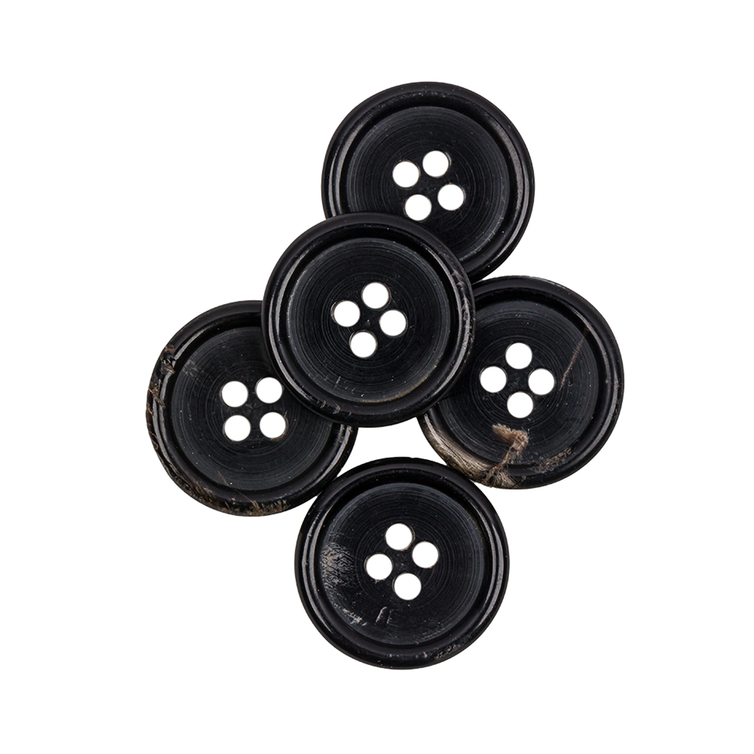 Black Horn Button 32L 20mm Horn  Shirt Button Real Horn Buttons Set for Blazers Suits Coats