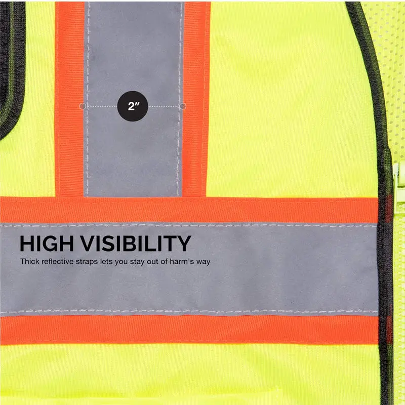 Multi-function Pockets Outdoor Engineering Clothing Mesh Multi-fold Reflective Vest Stripes Safety Vest