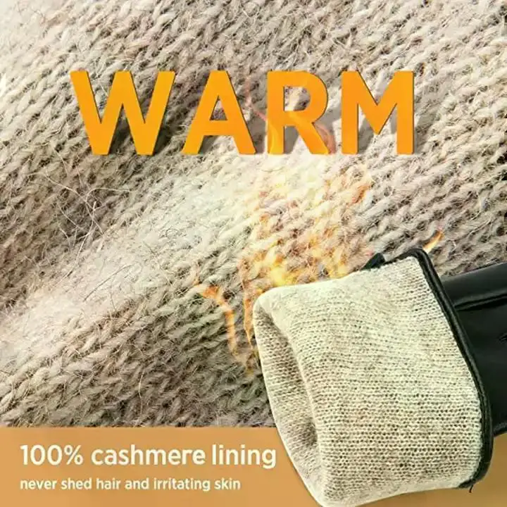 Wool Lining Outdoor Winter Sheepskin Leather Gloves Sheepskin thickened Driving Genuine Leather Mittens Gloves With Custom Logo