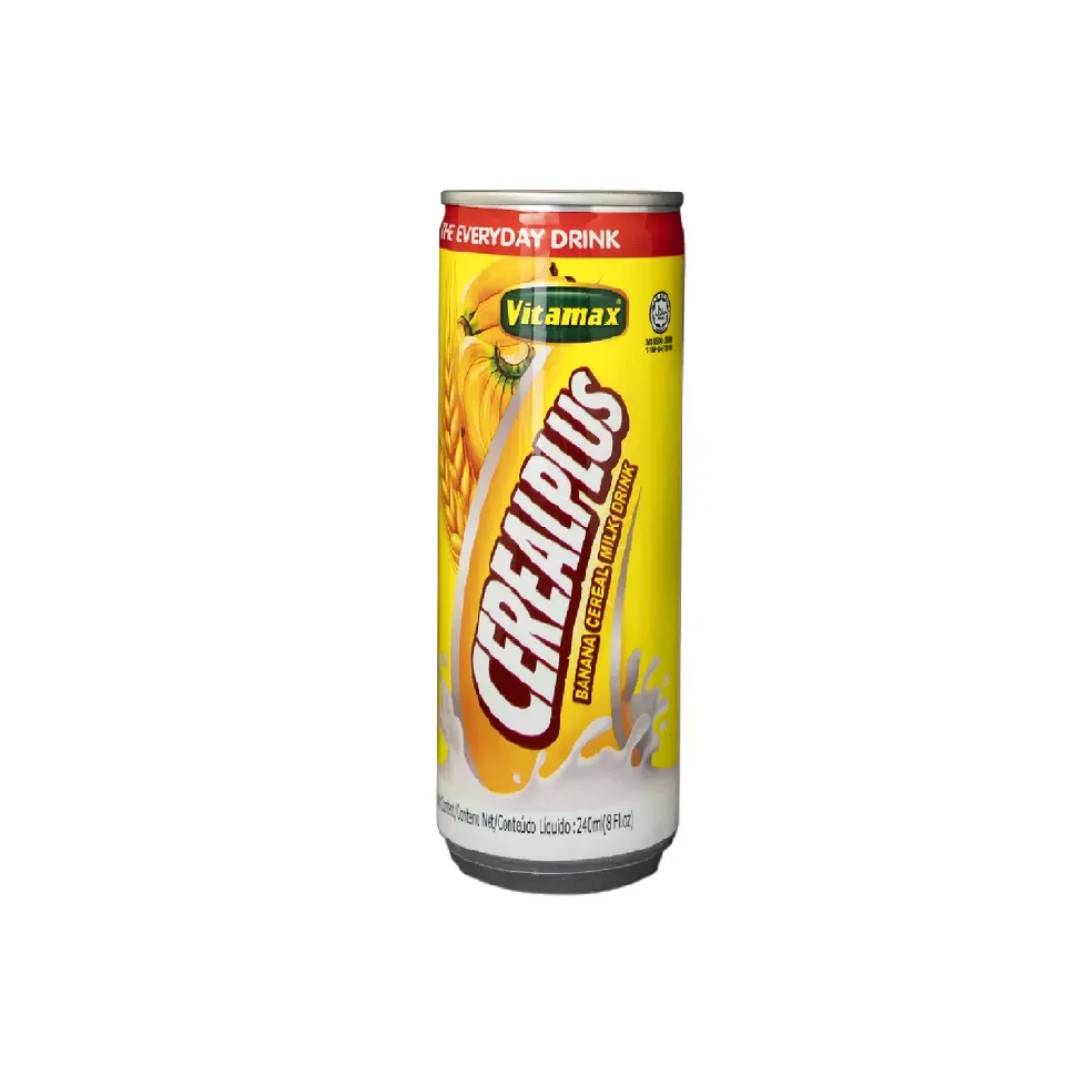 Plus Malaysia Banana OEM Energize Mixed Flavoured Milk Drinks Can (Tinned) Old-Aged Vitamax Cereal  240ml x 24c