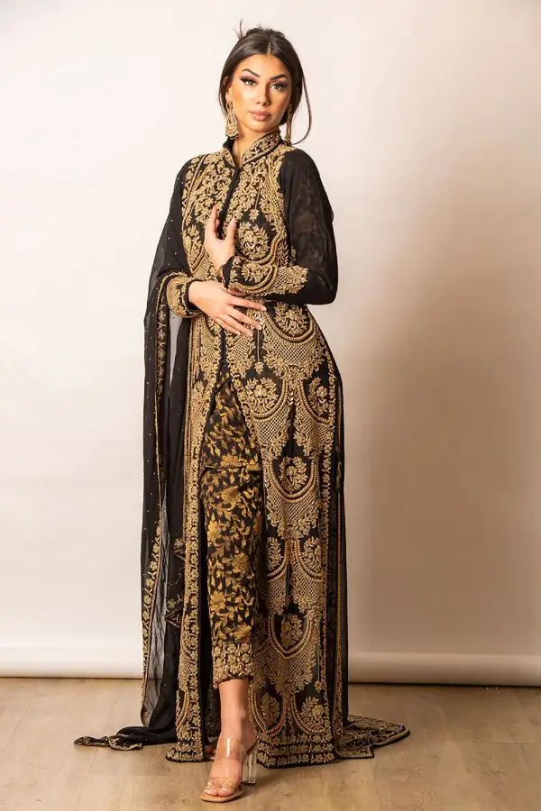 Новый дизайнерский пенджаби женская одежда индийские брюки Kurti Dupatta набор сальвар камиз белый черный цвет оптовая продажа