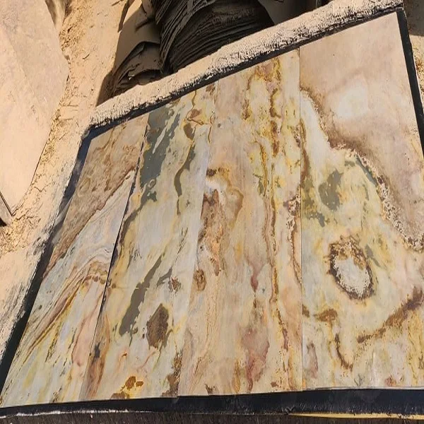 Indian Autumn Slate Stone Veneer Cheap Natural 2mm Thickness 4X2 & 4X8 Feet Block for Interior & Exterior Wall Panel Decoration