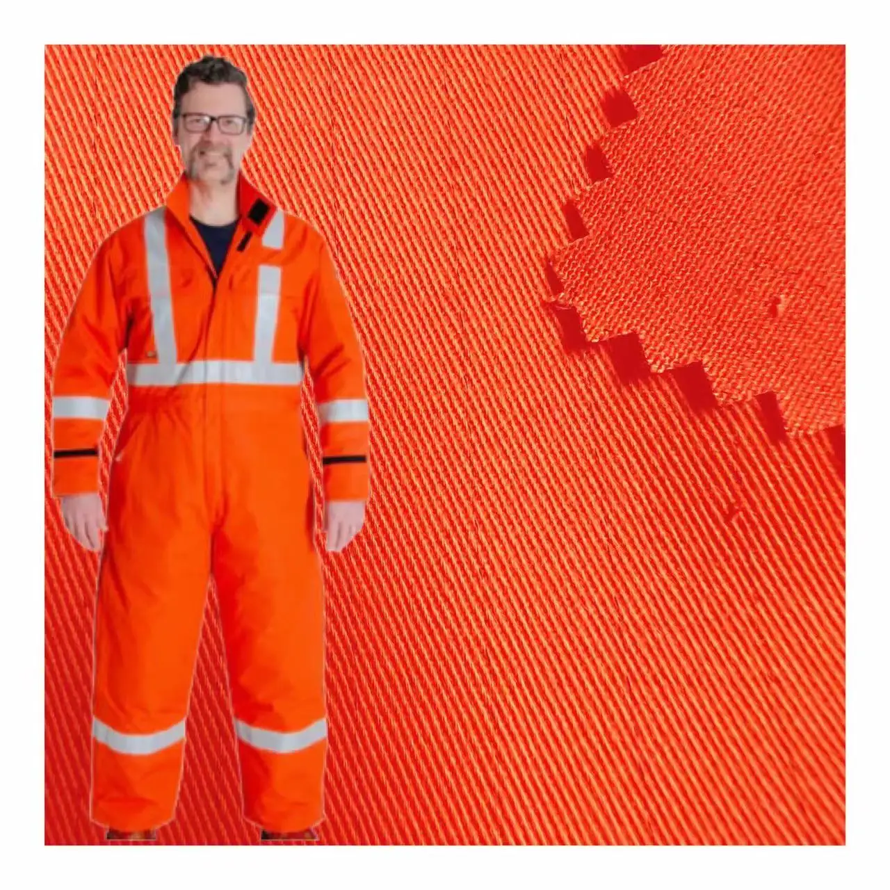 Hi-Visibility Antistatic  flame retardant 270gsm cotton twill for Coverall