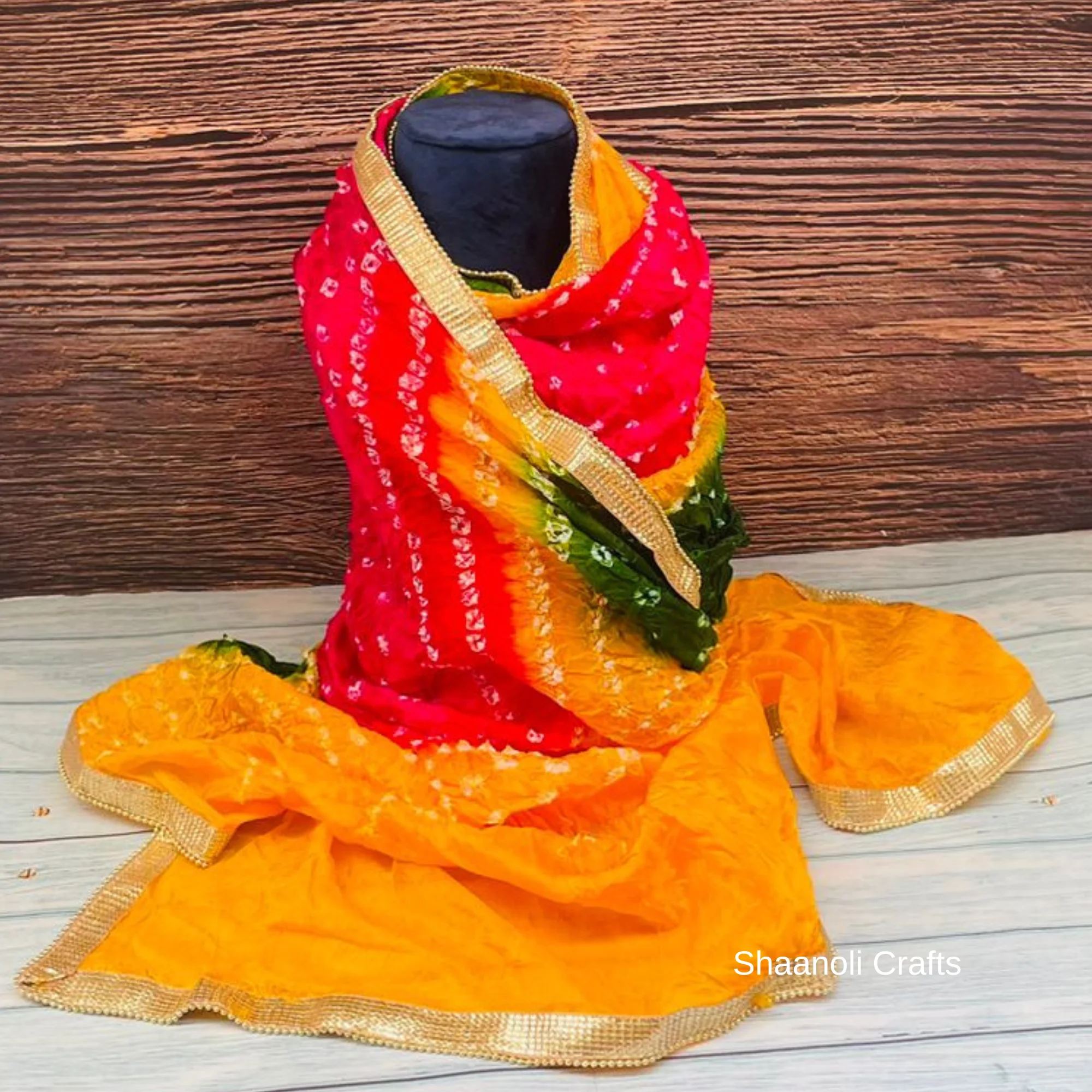 Latest Multi color Handmade Bandhani Silk Dupatta Free Size Dupatta For Women Gift For Her at Best Price
