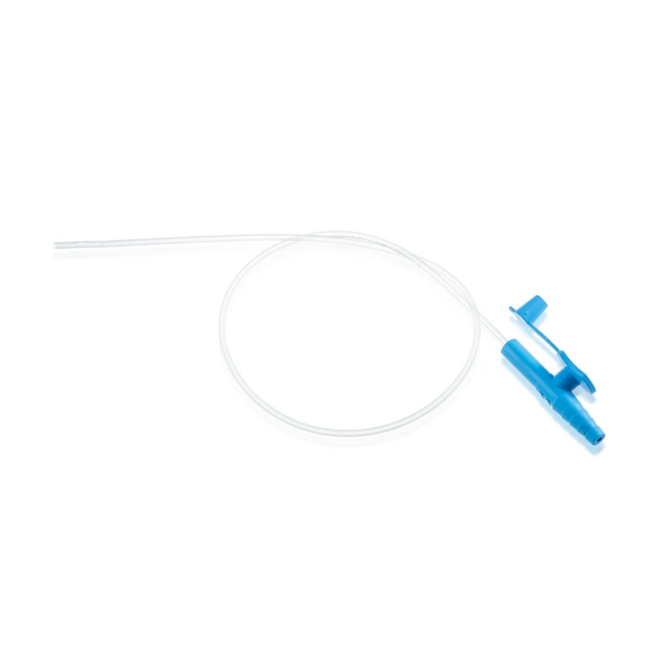 Bone CE/ISO Medical Grade PVC Crown Flat Tip with Thumb Control Vent Suction Catheter with Anti-kinking Tube