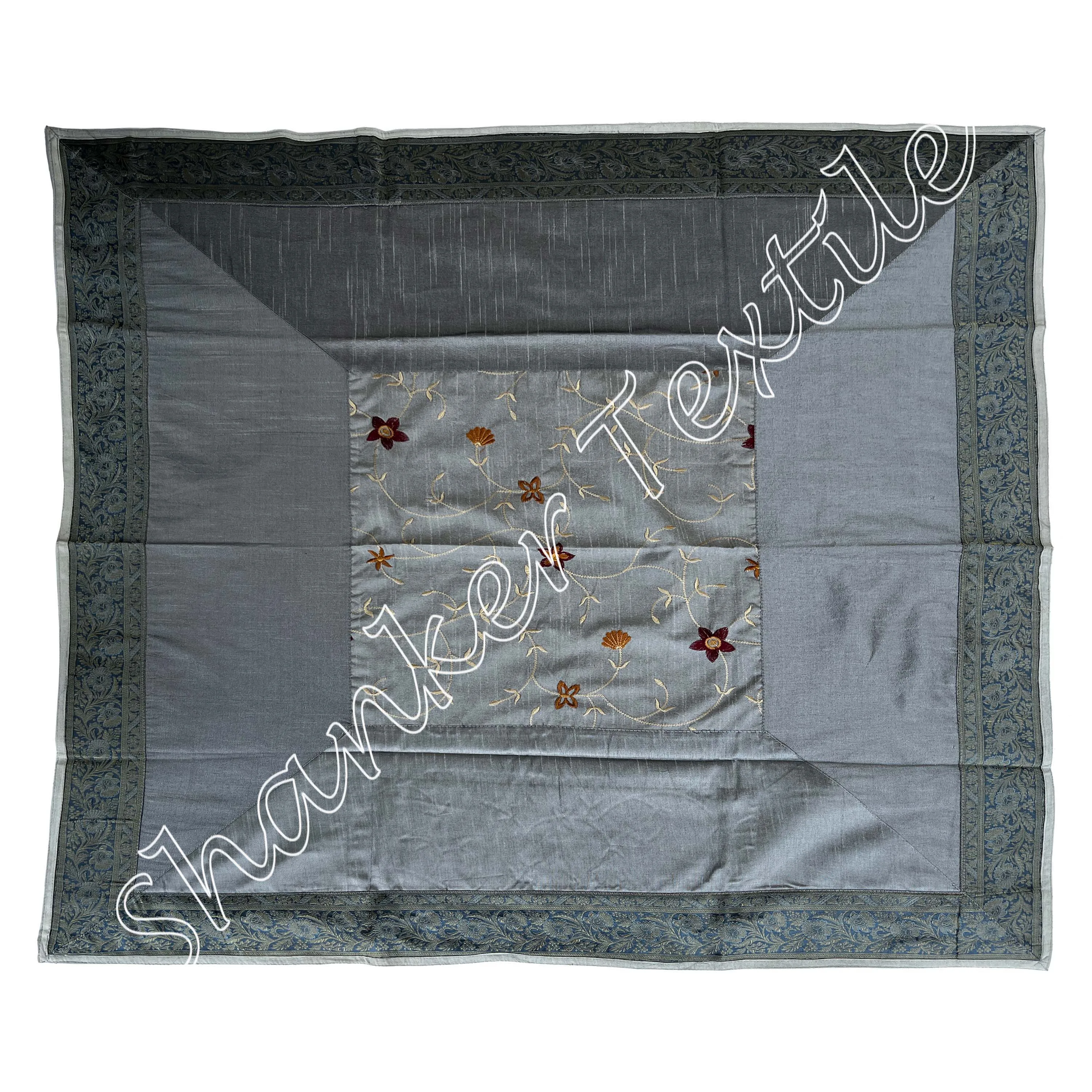 Brocade Silk Table Cover Home Decor Center Pieces Kitchen Tablecloth 40x40 Inch Size (100x100 cms) Indian Dining Tablecloth