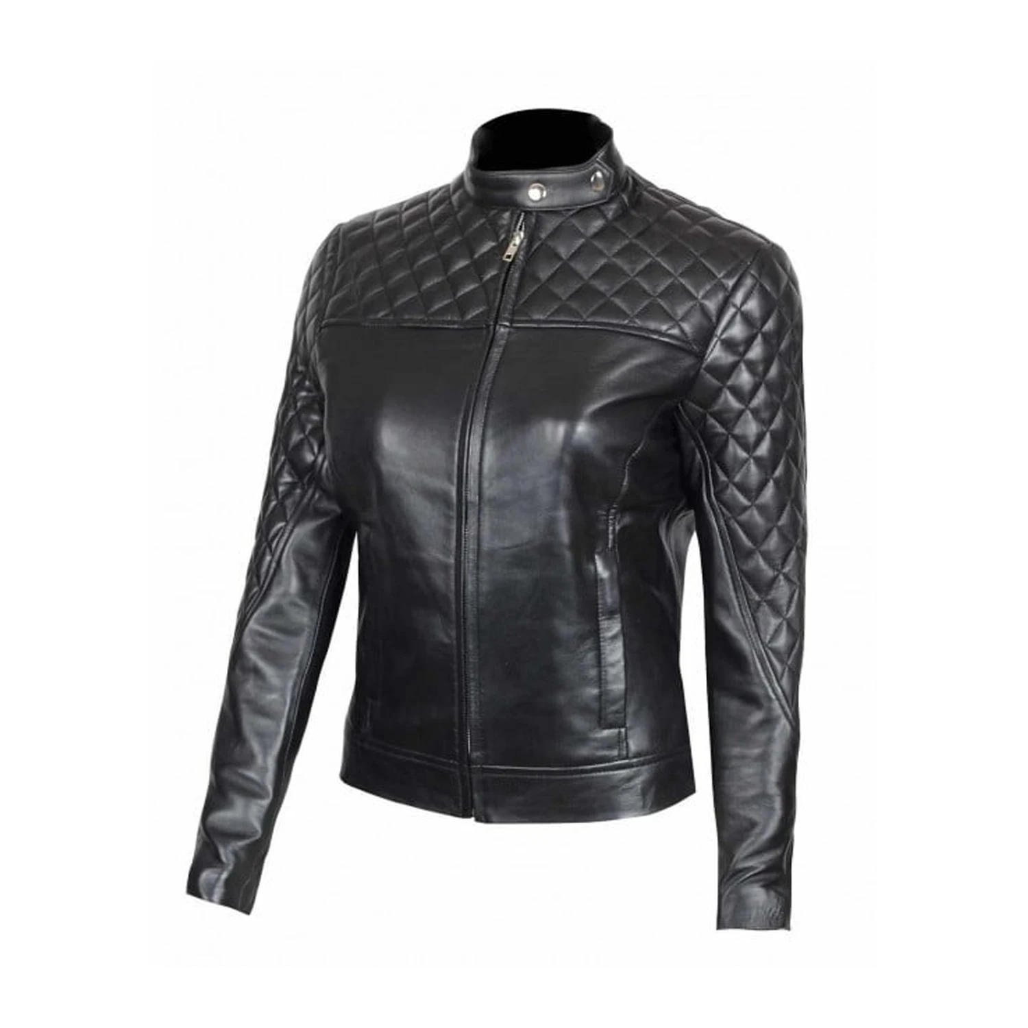Casual Long Sleeve Slim Leather Women Genuine Sheep Faux Custom Denim Jacket For Women