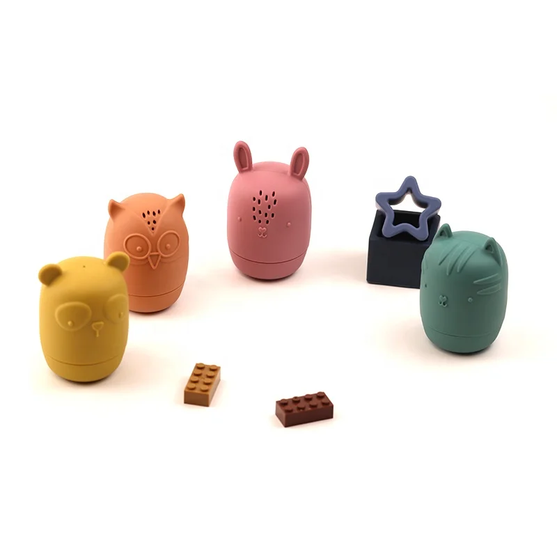 2022 new eco-friendly Bpa free bath squirters owl rabbit animal silicone bath toys for children