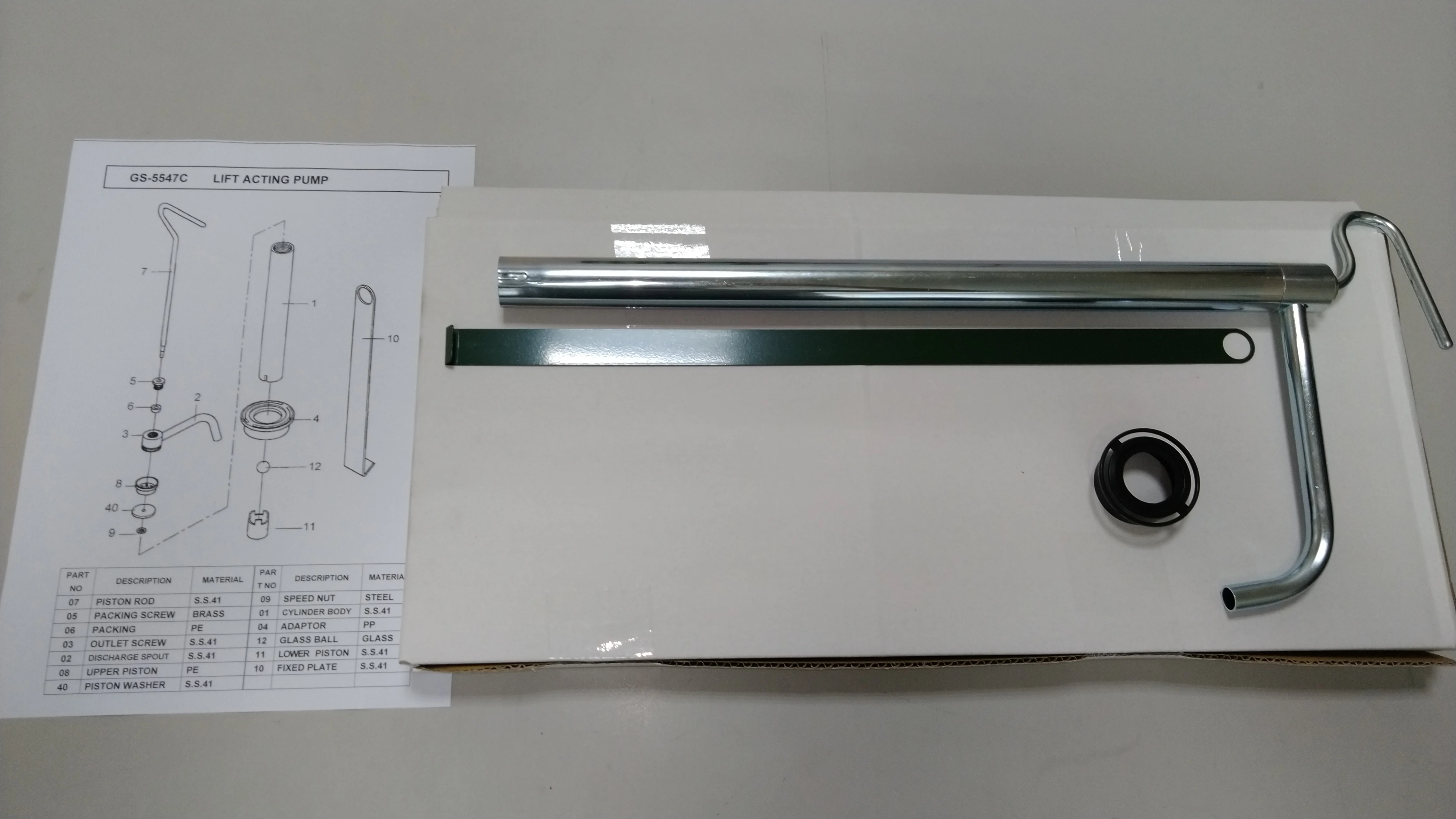 ZINC PLATED STEEL LIFT ACTION GALLOW PUMP (GS-5547C)