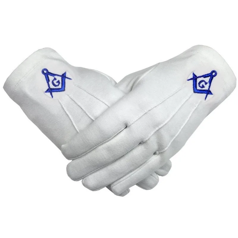2024 Best OEM Wholesale Factory Price 100% Cotton Made Custom Masonic Logo Masonic Gloves Available In Reasonable Price
