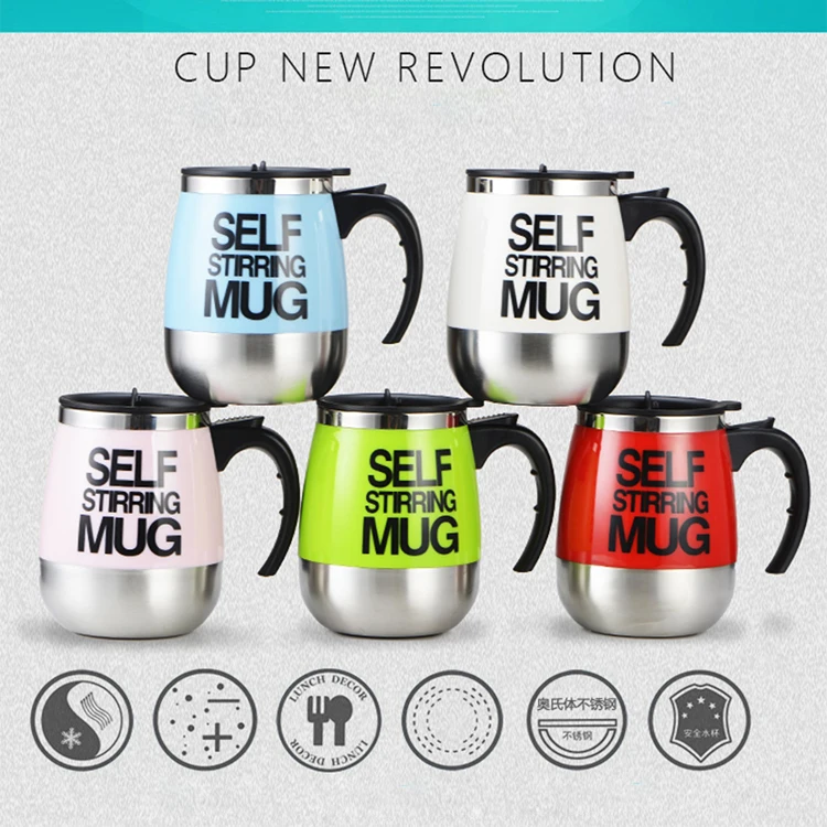 Hot Sale Favourable Price Automatic Pink Stainless Steel Self Wholesale Stirring Mug Cup