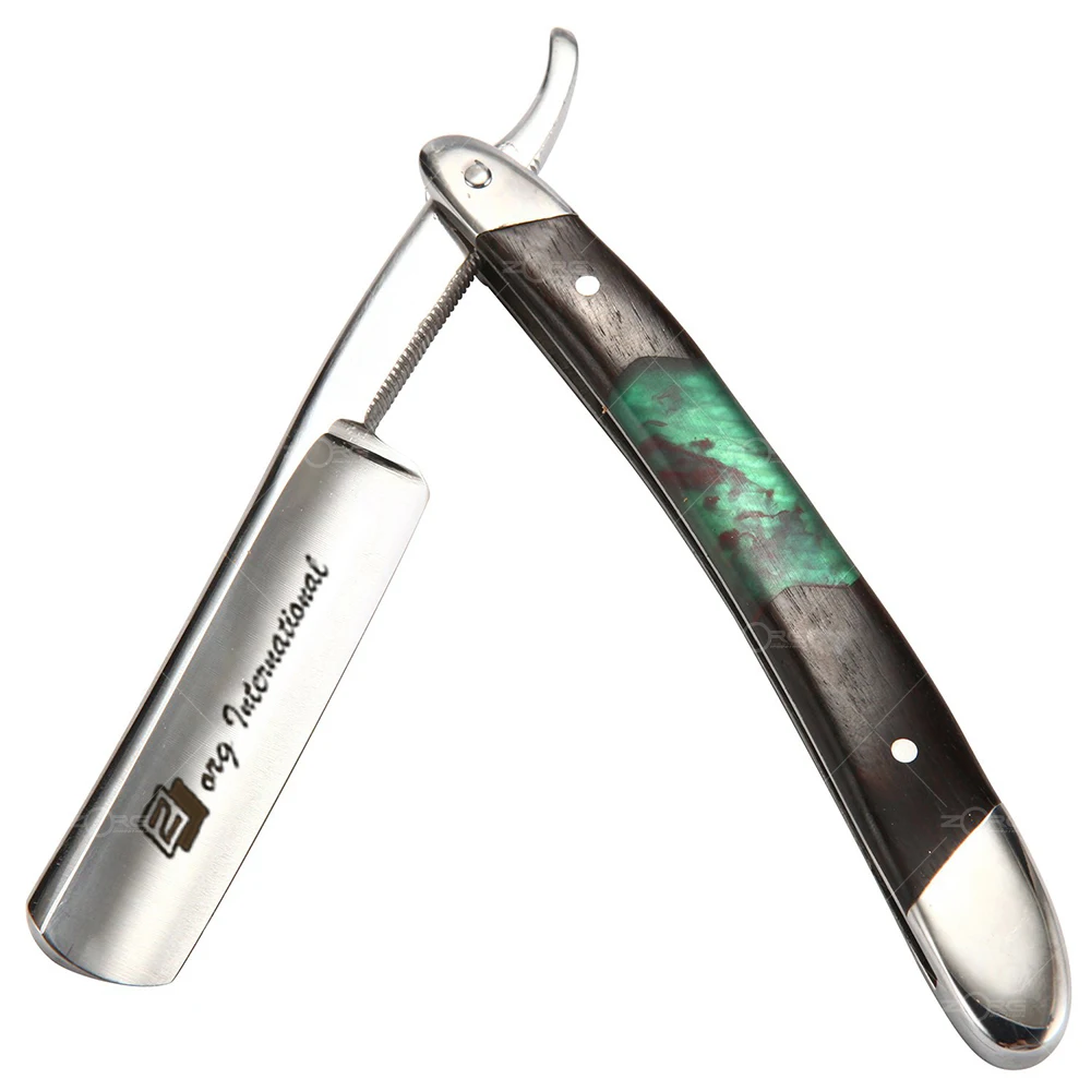 Fine Finishing Classic Design Wooden Handle Straight Shaving Razor Custom Logo In Stock Stainless Steel Barber Razor