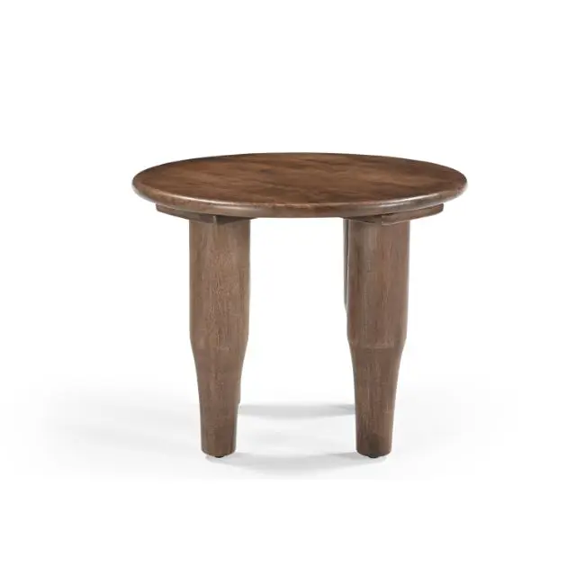 Kashew Collection Tobacco Brown Modern Round Mango Wood Coffee Table Centre Tables Natural Finish Living Room Furniture