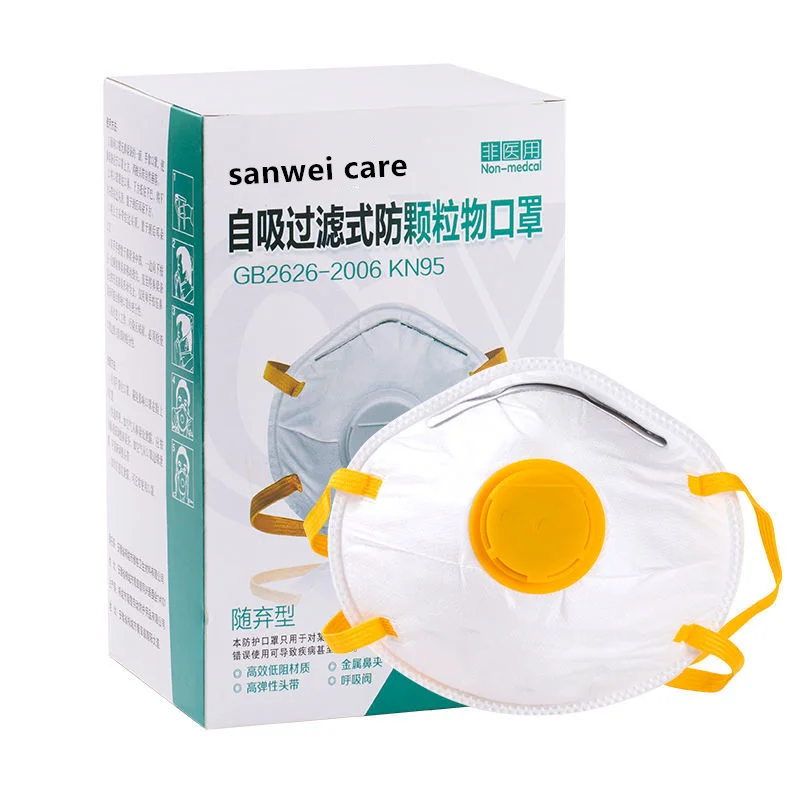 Cup type dust Mask KN95 Activated Carbon with breathing valve Industrial Sanding spray paint protection Round mas  FFP2 Cup Mask