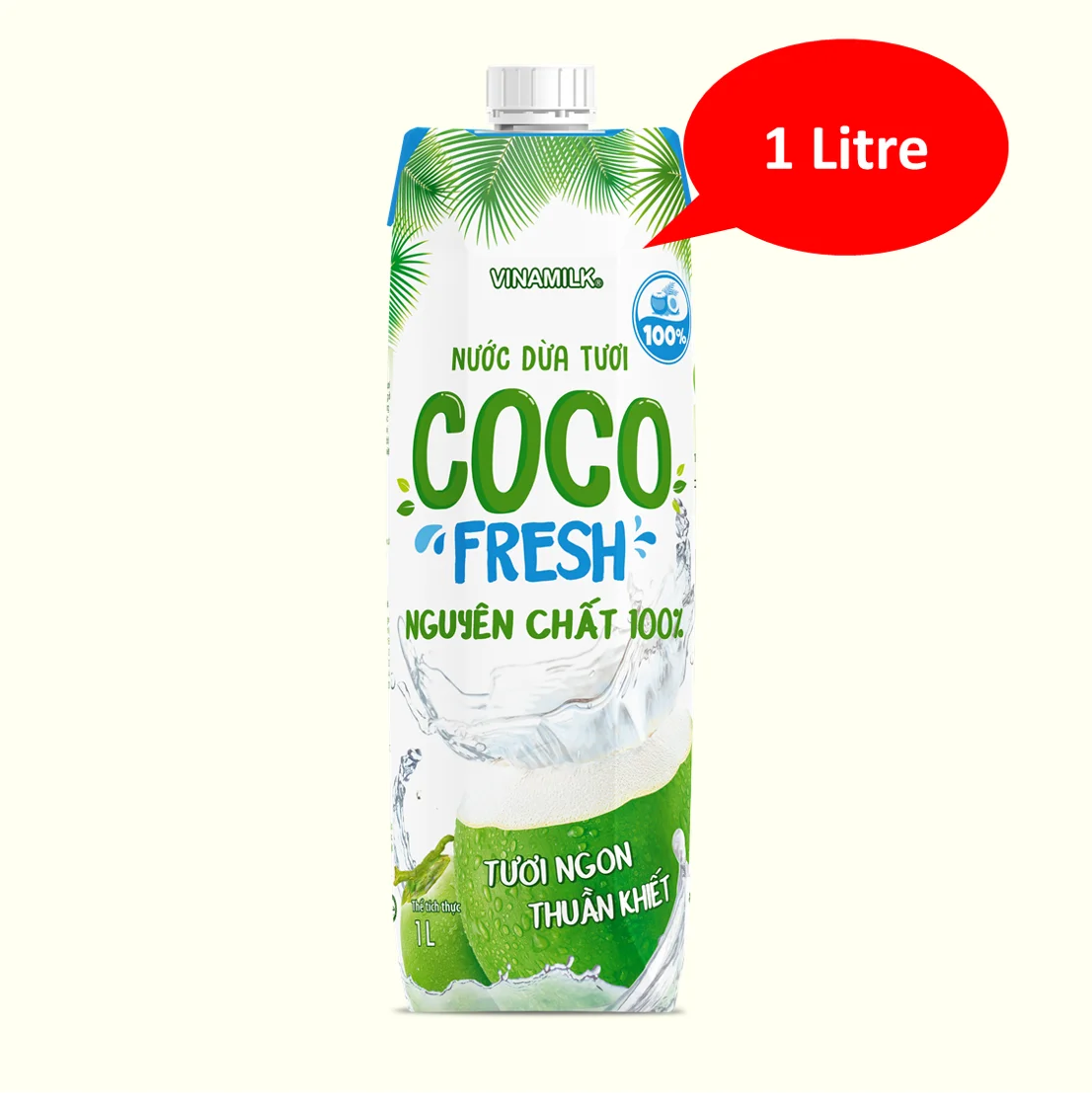 CocoFresh - 100% Coconut Water from the Original - 100% Pure and No sugar added - Box 1L x 12 boxes per carton - 03-2024