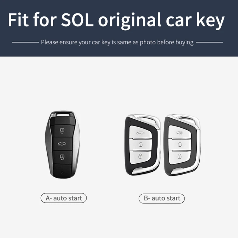 Car Key Remote Case Cover Shell Fob Holder For VW SOL E10X QX X8 E50 X6 A5 E50A E40X qx JAC X7 SOL X4 Auto Keychain Accessories