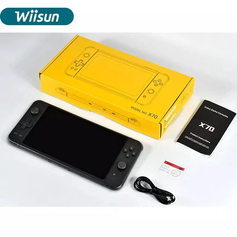 D X70 Handheld Game Console Player 7 inch Retro Classic Game Console  HD TV Out Video Gaming Console For PS1/MD