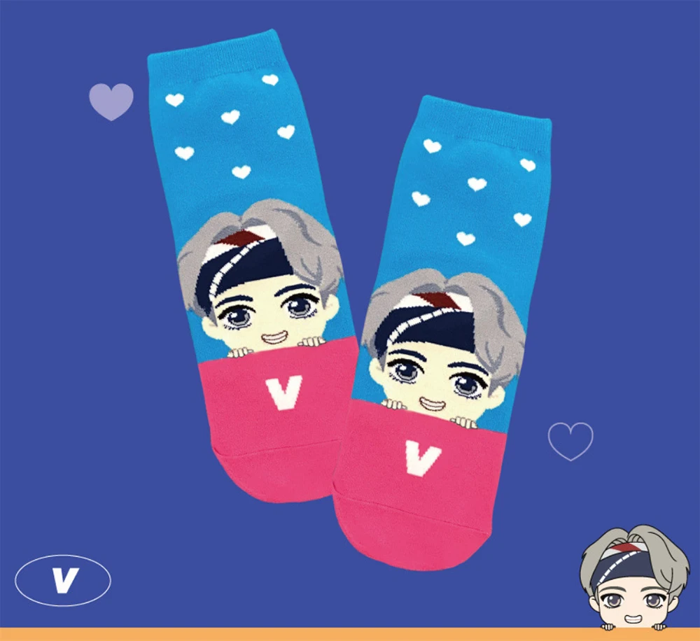 Official Tinytan face socks Korea gift army fanclub k-pop Bangtan boys goods merchandise custom made Suga Jung kook Jin RM